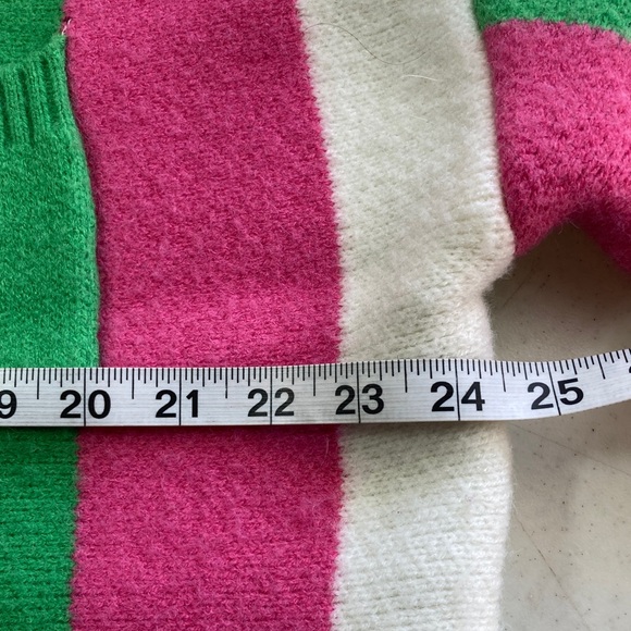 Oversized Striped Grandpa Cardigan in Pink, Green, and White - Picture 4 of 5